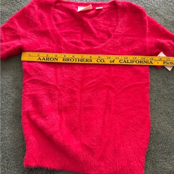 NWT Maeve Rona Eyelash Short Sleeve Sweater Tee in Red Size XS - Picture 9 of 10